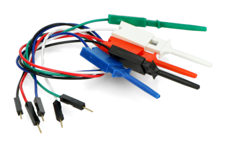 Kabely lze propojit s poli na prkénku nebo s konektory modulů Arduino