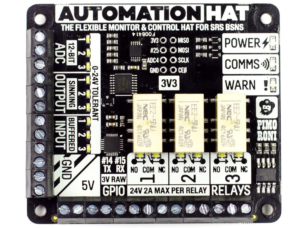Automation Hat 3x relé + LED - rozšíření pro Raspberry Pi