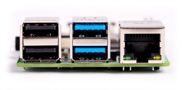Raspberry Pi 4 - konektory USB 3.0