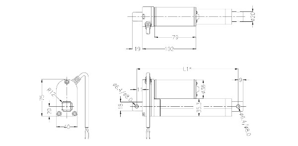12 V pohon LAD 150 mm