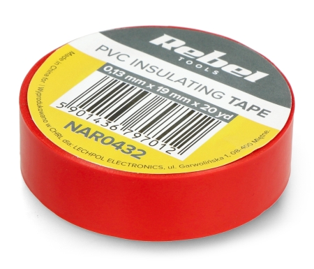 Izolační páska Rebel 0,13x19mm x 20yd červená