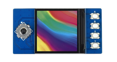 LCD displej pro Raspberry Pi Pico je vybaven čtyřmi pomocnými tlačítky a jedním joystickem