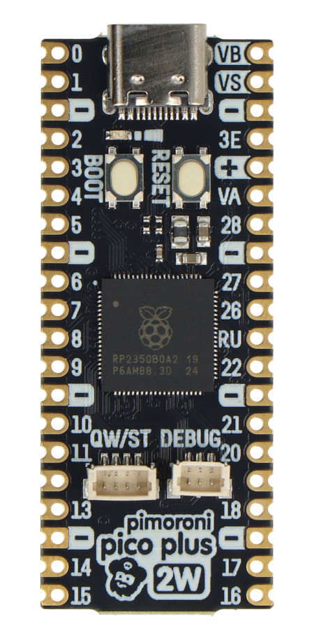 Pimoroni Pico Plus 2 W - deska s mikrokontrolérem RP2350B - WiFi / Bluetooth - Pimoroni PIM726