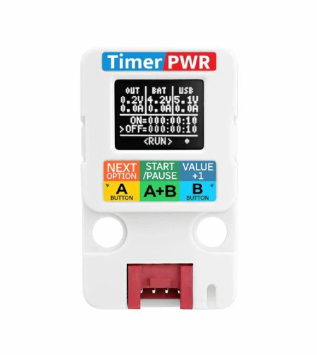 TimerPWR Unit - modul pro správu napájení s 0,66'' OLED displejem - INA3221 - Modul pro rozšíření jednotky - M5Stack U189