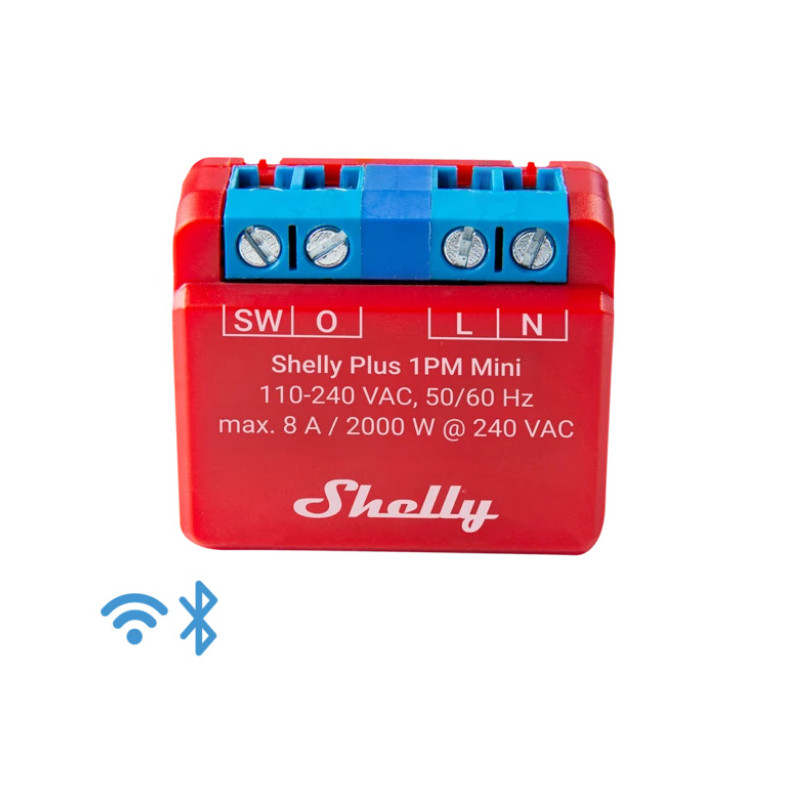 Shelly Plus 1PM Mini - 1x 240V/8A WiFi/Bluetooth relé - měření energie