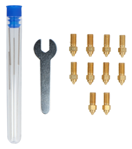 Sada trysek 0,2 mm / 0,4 mm / 0,6 mm / 0,8 mm pro 3D tiskárny Elegoo Neptune 4 / 4 Pro - mosaz