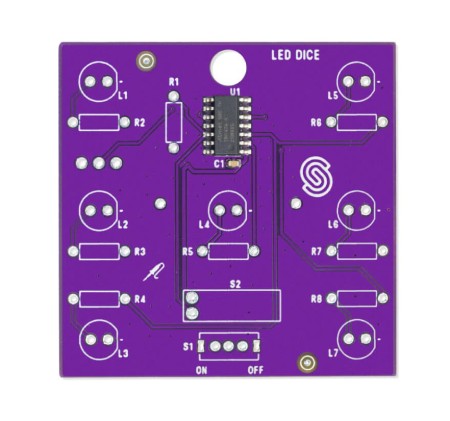 LED kostky - vzdělávací sada pro výuku pájení - Attiny404 - Pájené 333140