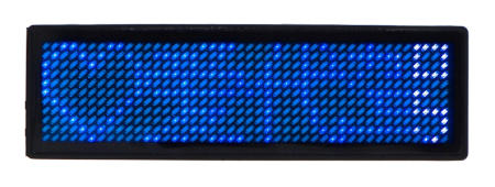 LED jmenovka je elektronický identifikátor s modrým LED displejem, který umožňuje dynamické zobrazení jména, pozice