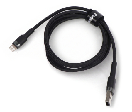 Kabel Baseus Cafule USB A - Lightning, šedo-černý - 1 m