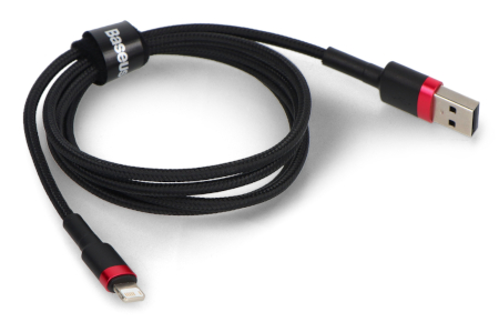 Kabel Baseus Cafule USB A - Lightning, černý a červený - 1 m