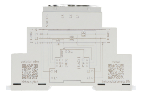 BleBox energyMeter DIN - jednofázový/třífázový obousměrný WiFi měřič energie